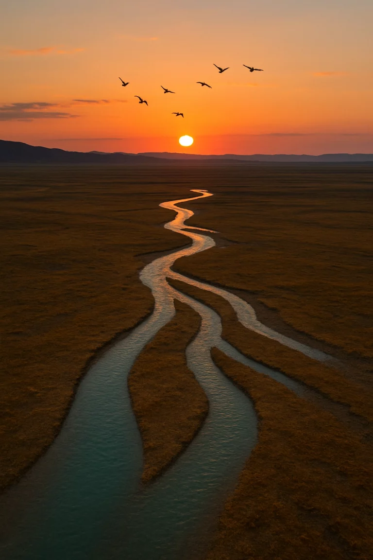 A river branching into many tributaries.